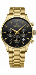 Giewont Pánské hodinky Chronograf Safírové zlato Černé GW6310-B4