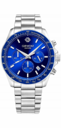 Giewont Pánské hodinky Chronograph se safírovým stříbrem a modrým pouzdrem GW3520-B3