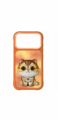 Nimmy Pouzdro Big Eyed Pet 2.0 s kočkou pro iPhone 17 Pro oranžové