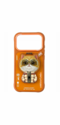 Nimmy Kryt Cool&Cute 2.0 s kočkou pro iPhone 17 Pro s magnetickým držákem oranžový
