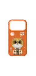 Nimmy Kryt Cool&Cute Cat pro iPhone 17 Pro oranžový