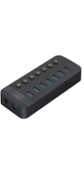 Orico USB HUB Aktivní hub 7xUSB-A 5Gbps BC 1.2 24W černý