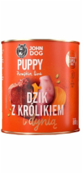 JOHN DOG Pumpkin Puppy Wild boar with rabbit and pumpkin - vlhké krmivo pro psy - 800g