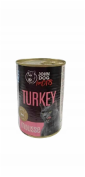 JOHN DOG For cats Turkey Mousse - mokré krmivo pro kočky - 400g