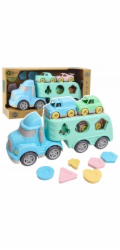 LeanToys Truck Odtahovka Vzdělávací třídič s autíčky, pastelové plastové kostky