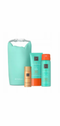 Rituals Sada (KARMA Ochranný sprej proti slunci 50 ml + Třpytivý tělový olej 30 ml + Ochranný krém na obličej proti slunci 50 ml)