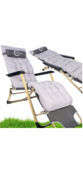 Carruzzo Skládací zahradní lehátko L66H1 s polštářem
