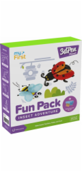 NoboKids myFirst 3dPen Make Filaments Fun Pack - kreativní sada pro 3dPen, obsahuje 5 šablon, 13 PCL filamentů (26 m), pohyblivou bateriovou základnu, termoplastickou fólii (hmyzí dobrodružství)