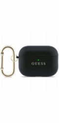 Guess Pouzdro Grained Classic Logo pro Apple AirPods Pro 3 černé