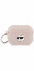 Karl Lagerfeld Pouzdro Monogram Choupette Head pro Apple AirPods Pro 3 růžové