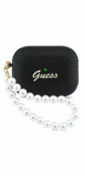 Guess Pouzdro Glitter Pearl Strap pro Apple AirPods Pro 3 černé