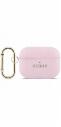 Guess Kryt Grained Classic Logo pro Apple AirPods Pro 3 růžový