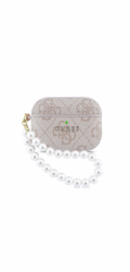 Guess Pouzdro 4G Pearl Strap pro Apple AirPods Pro 3 růžové