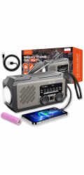 Zenwire Mini přenosné solární nouzové stavební rádio s klikovou baterií a powerbankou