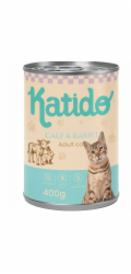 KATIDO Calf with rabbit - mokré krmivo pro kočky - 400g
