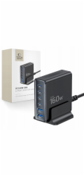 Tech-Protect Stolní nabíječka DC160W-GAN s 6 porty PD 160W / QC3.0, černá