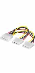 PremiumCord napájecí kabel HDD 5,25" - 2x5,25"