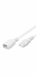 PremiumCord Prodlužovací kabel síť 230V, C13-C14, bílý 1m