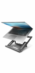 AXAGON STND-L, kovový stojan pro notebooky 10"-17.3", 4 nastavitelné výšky, šedý