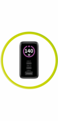 Mobile Origin Nabíječka 140W GaN Display Nabíječka PW21 - 2x USB-C + USB-A
