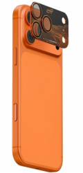 SKINARMA Sonix hliníkové sklo na objektiv fotoaparátu pro iPhone 17 Pro Max oranžové