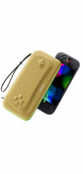 Mimd Pevné pouzdro a přepravní pouzdro pro Nintendo Switch 2/G11 béžové se zeleným zipem