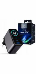 Adidas 3MK InCharge Lumin PD 67W QC4+ PPS AFC FCP SCP USB-A 2xUSB-C TFT nástěnná nabíječka s displejem černá