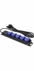 Orno Prodlužovací kabel do dílny s ochranou proti stříkající vodě, IP44, 5 zásuvek 2P+Z, schuko, gumový kabel, H05RR-F 3x1,5 mm2, délka 3 m