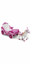 Huffy Elektrický kočár Disney Princess s koněm 6 V růžový