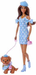 Barbie Panenka Mattel Twinning Looks - Puntíkatý styl se psem (JFP38)