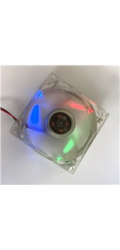 EUROCASE ventilátor 80mm, 12V/0,14A, prosvětlený RGB (molex)