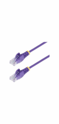 Startech - Patch kabel - RJ-45 (M) do RJ-45 (M) - 25 cm - 3.6 mm - UTP - CAT 5/5e/6 - IEEE 802.3bt - neobsahuje halogen, provedení bez hrbolku, rovný - purpurová