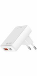 4smarts Nabíječka FlatPlug Duos 20W USB-C + USB-A do zásuvky, bílá