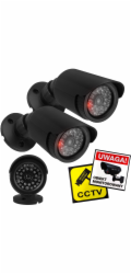CEE Sada dvou atrapných bullet kamer IR1800 BT, IR LED diody, napájení 2xAA, černá, ABS