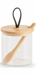 Zeller Sklenice s lžičkou a bambusovým víčkem, 350 ml, 8x8,5 cm