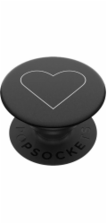 PopSockets PopSockets PopGrip - Rozšiřitelná základna a úchyt pro chytré telefony a tablety s vyměnitelnou horní částí - bílá, srdce a černá