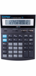 DONAU Stolní kalkulačka Calculator TECH, 12místný displej, rozměry 185x140x37 mm, černá