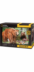 Cubic Fun ZÁBAVNÉ KUBICKÉ PUZZLE 3D NATIONAL GEOGRAPHIC OHROŽENÁ ZVÍŘATA - HNĚDÝ MEDVĚD