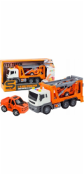 LeanToys Multifunkční odtahovka se světly a zvuky 1:16 oranžové auto