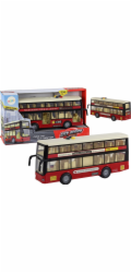 LeanToys Dvoupatrový městský autobus Světla Zní Červeně 1:16