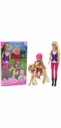LeanToys Panenka Anlily s miminkem a poníkem na koňské farmě