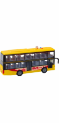LeanToys Dvoupatrový autobus 1:16 Světla Zvuky Jízda Žlutá