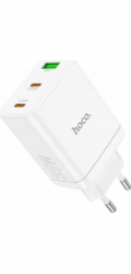 Hoco Nabíječka HOCO do zásuvky 2 x Type-C + USB A PD QC3.0 3A 35W N33 bílá