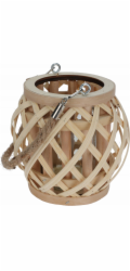 Home Styling Collection Kolekce bytového stylingu Bambusová lucerna s jutovou rukojetí