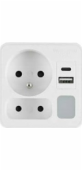 Plastrol DVOJITÝ ROZDĚLOVAČ S LAMPOU 1x USB + 1x USB C