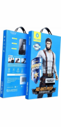 Blueo Tvrzené sklo 5D Mr. Monkey pro Apple iPhone 16 Pro černé (silné soukromí)