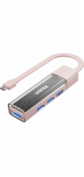 Unitek USB HUB Unitek obousměrný hub USB C/USB A 5Gbps, 4x USB A růžový