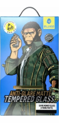 Blueo Tvrzené sklo 5D Mr. Monkey pro Apple iPhone 14 Pro Max černé (silný matný)