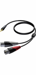 Procab Kabel Jack 3,5 mm - XLR x2 1,5 m černý (CLA712/1.5)