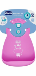 Chicco Elastický růžový bryndák s kapsou